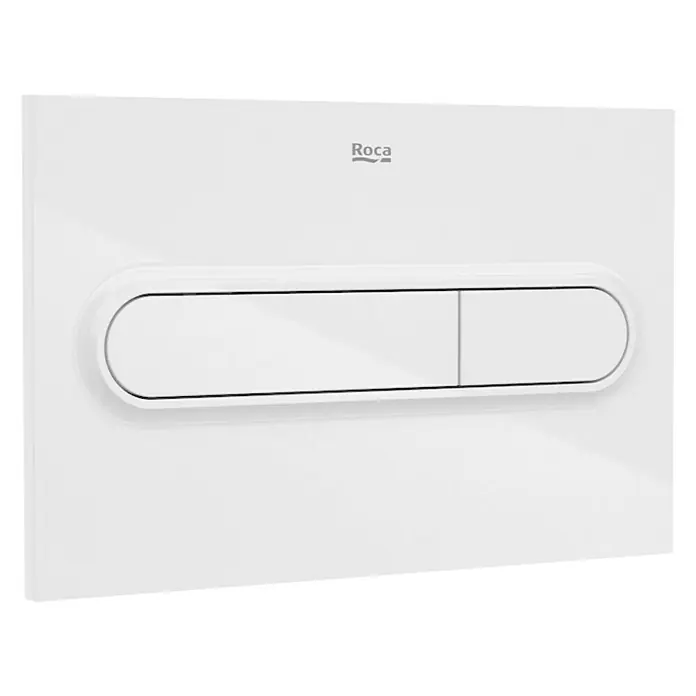 Roca Placa de accionamiento PL1 Dual - Blanco, 2 descargas - Vista frontal