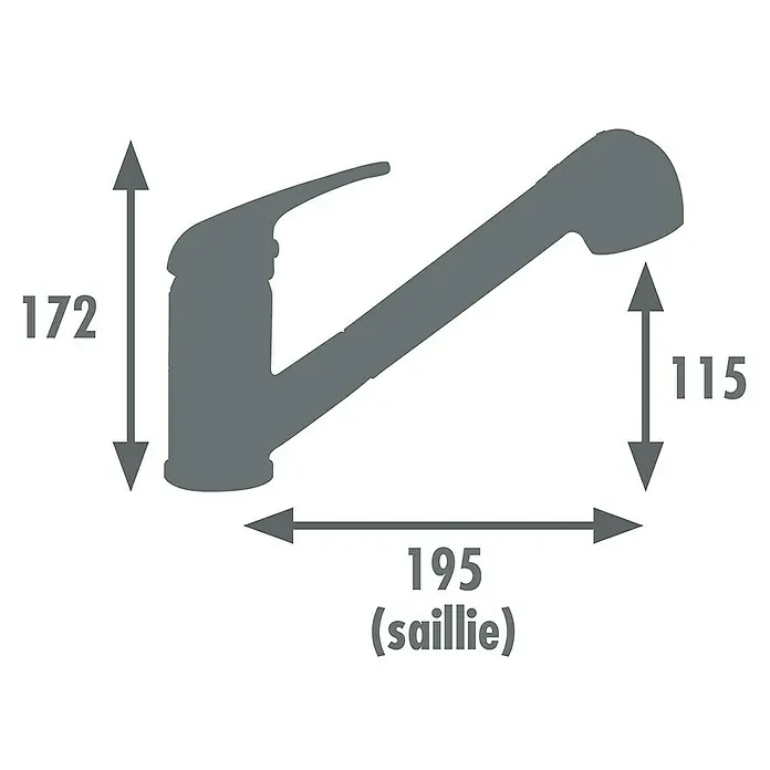 Rousseau Grifo de cocina Bago - Acero inoxidable, Grifo extraíble
