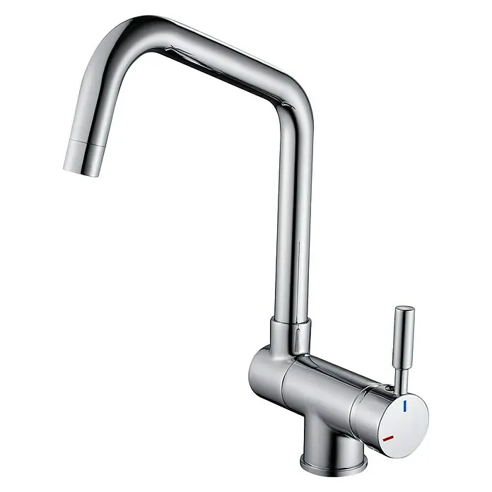 Rousseau Grifo de cocina Mica - Cromo, Caño giratorio, Reclinable - Vista angular