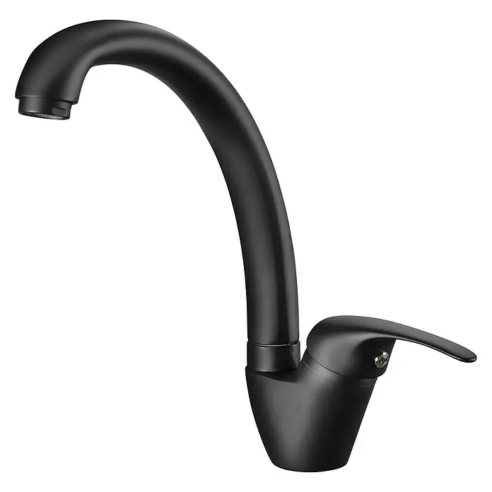 Rousseau Grifo de cocina Newbury - Negro, Caño giratorio - Vista angular