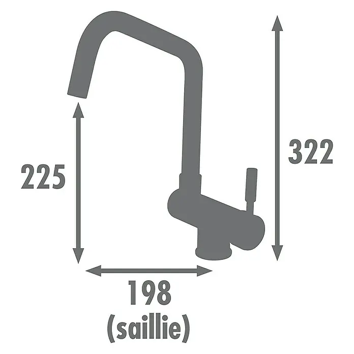 Rousseau Grifo de cocina Mica - Cromo, Caño giratorio, Reclinable
