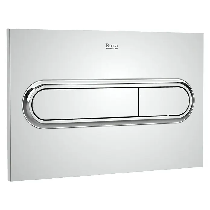 Roca Placa de accionamiento PL1 dual - Cromo, Brillante, 2 descargas - Vista frontal
