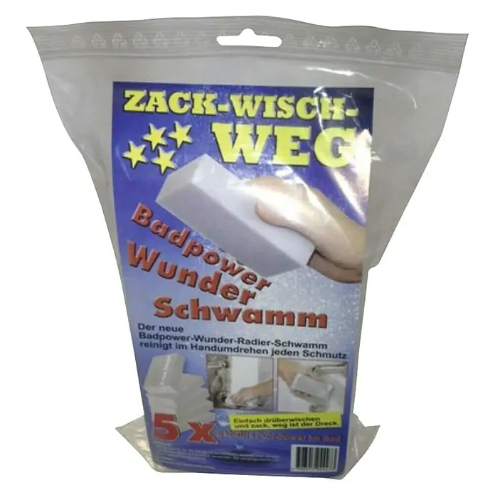 Schwamm Badpower - 5 Stk., L x B x H: 12 x 6,5 x 3 cm - Vorderansicht