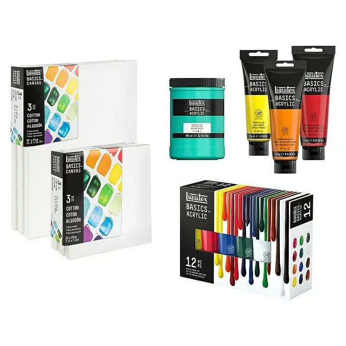 Liquitex Basics Slikarsko platno sa drvenim okvirom - 50 x 40 x 1,8 cm, Pamuk, Trostruko grundirano - Pogled sprijeda