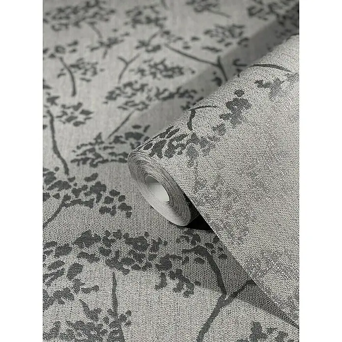 SCHÖNER WOHNEN-Kollektion New Spirit Vliestapete Struktur I - Grau, Floral, 10,05 x 0,53 m - Detailaufnahme