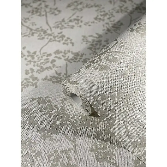 SCHÖNER WOHNEN-Kollektion New Spirit Vliestapete Struktur I - Weiß, Floral, 10,05 x 0,53 m - Detailaufnahme