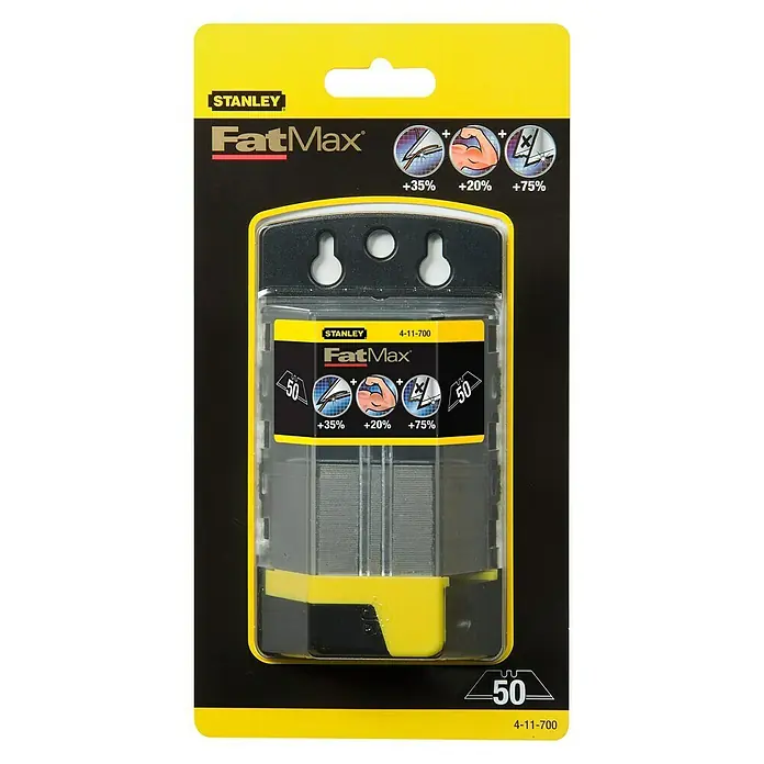 Stanley FatMax Trapezklinge - Klingenlänge: 63 mm, 50 Stk. - Vorderansicht