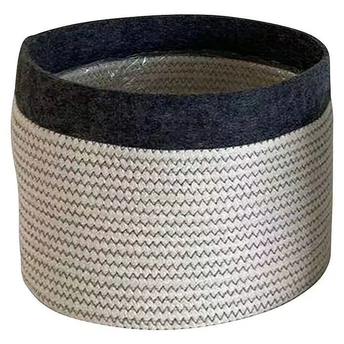 Filzkorb - Ø x H: 28,5 x 25 cm, Grau/Weiß - Vorderansicht