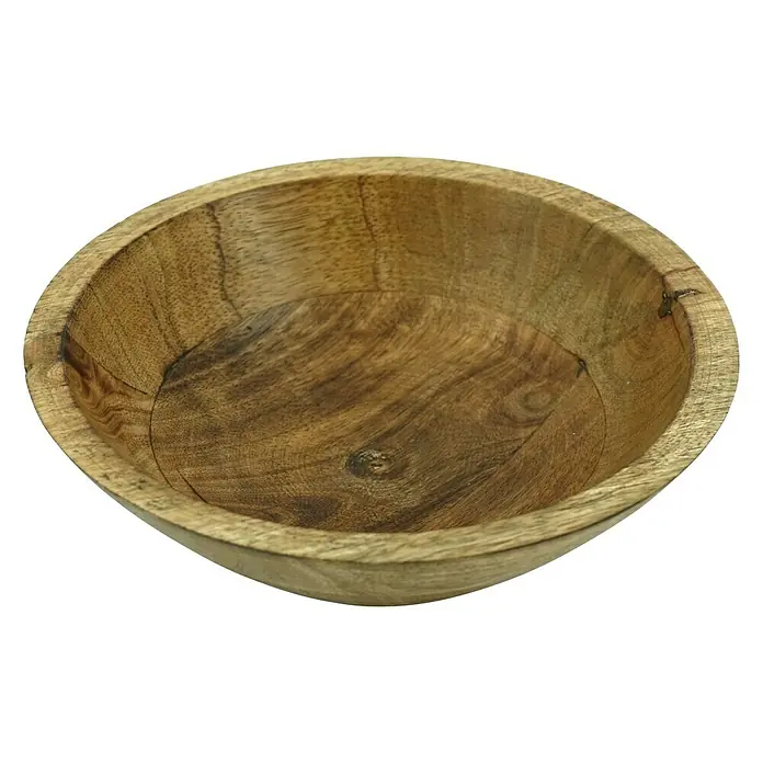Holzschale - Ø x H: 20 x 6 cm, Rund, Mangoholz - Ansicht von oben