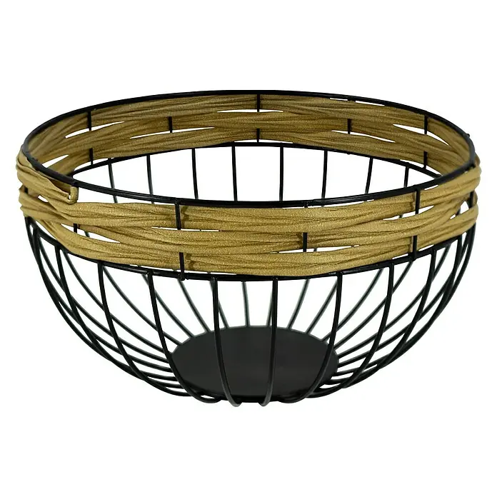 Schale Polyrattan - Ø x H: 30 x 18 cm, Schwarz - Vorderansicht