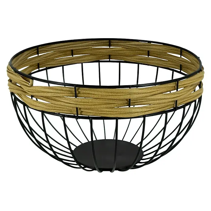 Schale Polyrattan - Ø x H: 25 x 16 cm, Schwarz - Vorderansicht