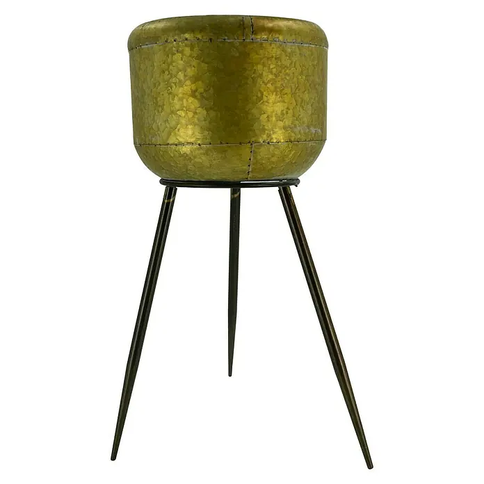 Pflanztopf - Metall, Gold, Schwarz, Ø x H: 31 x 67,5 cm - Vorderansicht