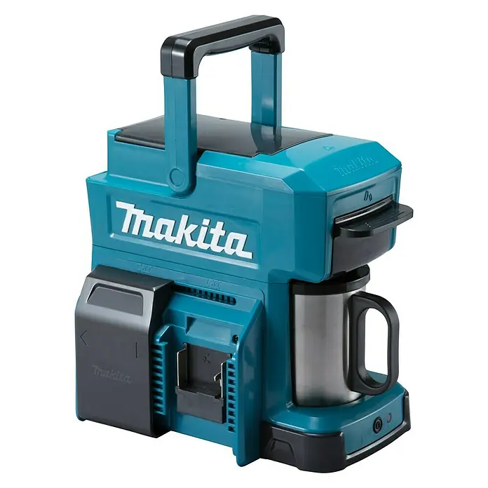 Makita Akku-Kaffeemaschine DCM501Z - 12 V - 18 V, Ohne Akku, Behältervolumen: 0,24 l - Diagonale Ansicht