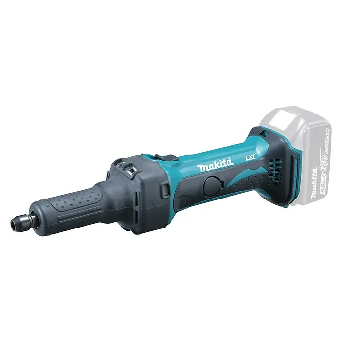 Makita Akku-Geradschleifer DGD800Z - 18 V, Ohne Akku, Leerlaufdrehzahl: 0 U/min - 26.000 U/min - Diagonale Ansicht