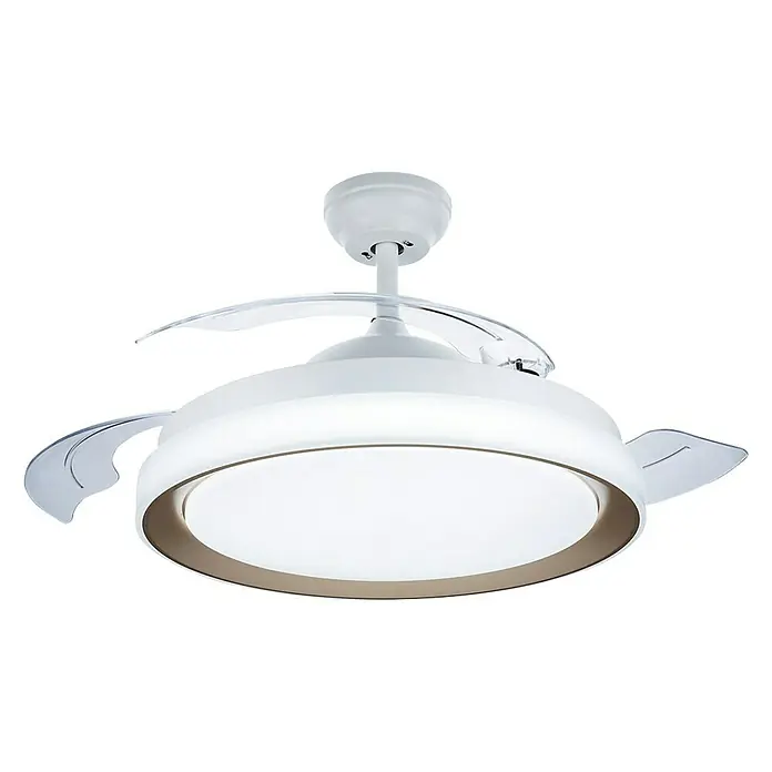 Philips Ventilador de techo Bliss Gold - Diámetro: 106 cm, Transparente, 48 W, DC - Vista ascendente