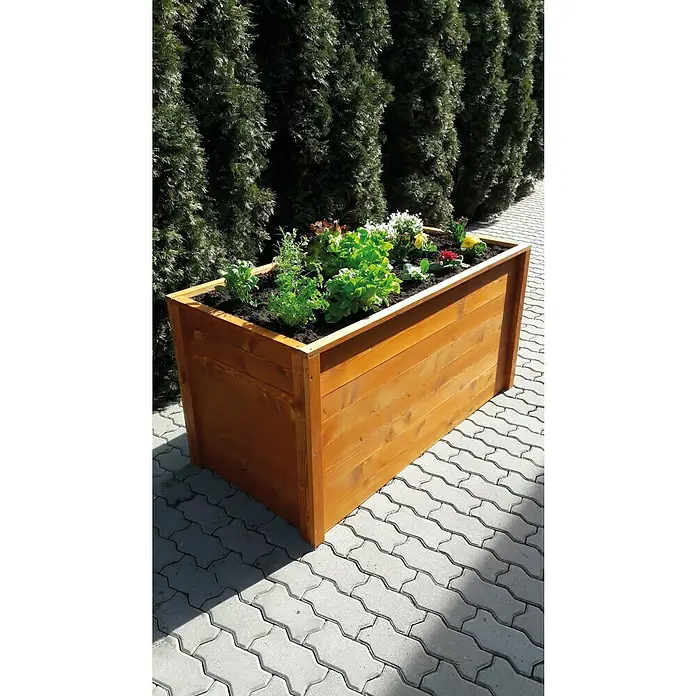 Hochbeet - L x B x H: 100 x 75 x 75 cm, Fichte, Lasiert - Stimmungsaufnahme