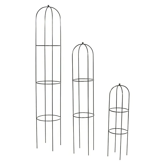 Rankhilfe Obelisk - Ø x H: 33 x 190 cm, Schwarz - Vorderansicht