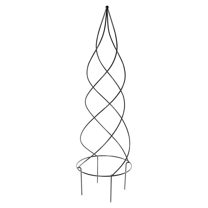 Rankhilfe Spirale - Ø x H: 55 x 185 cm, Schwarz - Vorderansicht