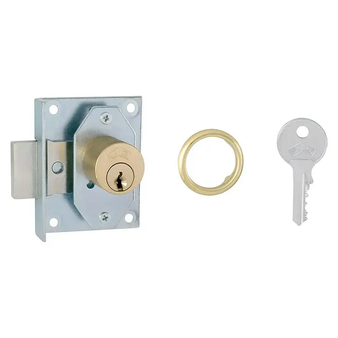JiS Cerradura para muebles CFE 20 - L x An x Al: 60 x 50 x 27 mm, Diámetro cilindro: 20 mm, Específico para: CFE - Vista frontal
