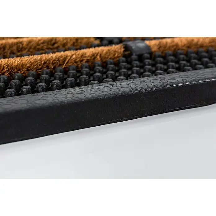 Astra Fußmatte Rimini - Schwarz/Braun, 40 x 70 cm, 75% Gummi, 25% Kokos - Detailaufnahme
