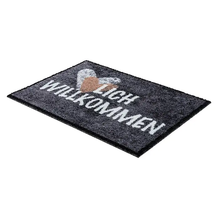Astra Sauberlaufmatte Pure & Soft - L x B: 50 x 70 cm, Herzlich willkommen - Diagonale Ansicht