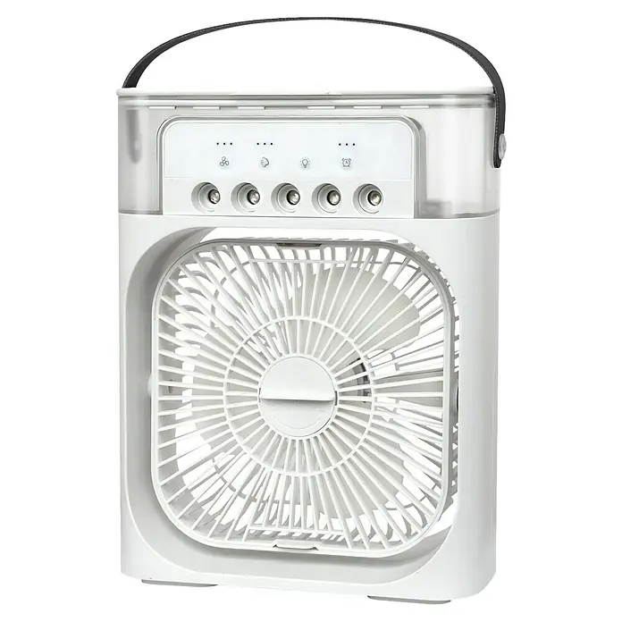 Proklima Tischventilator mit Luftbefeuchtung - USB 2.0-Anschluss, Weiß, 9 x 21 x 26 cm - Vorderansicht