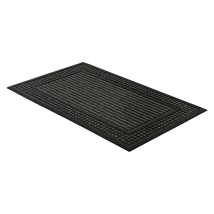 Astra Border Star Fußmatte - Grau, 80 x 50 cm, 100 % Polypropylen - Diagonale Ansicht