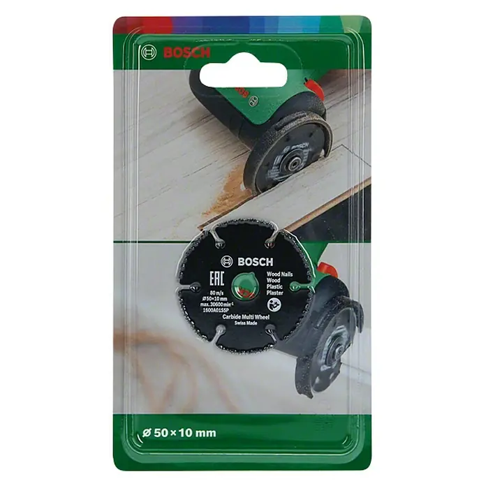 Bosch Disco de corte de carburo Carbide Multi Wheel - Diámetro: 50 mm, Espesor: 1 mm, Apto para: Madera - Vista frontal