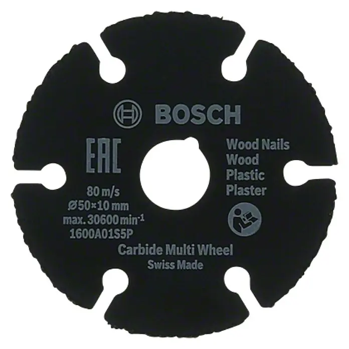 Bosch Disco de corte de carburo Carbide Multi Wheel - Diámetro: 50 mm, Espesor: 1 mm, Apto para: Madera - Vista frontal