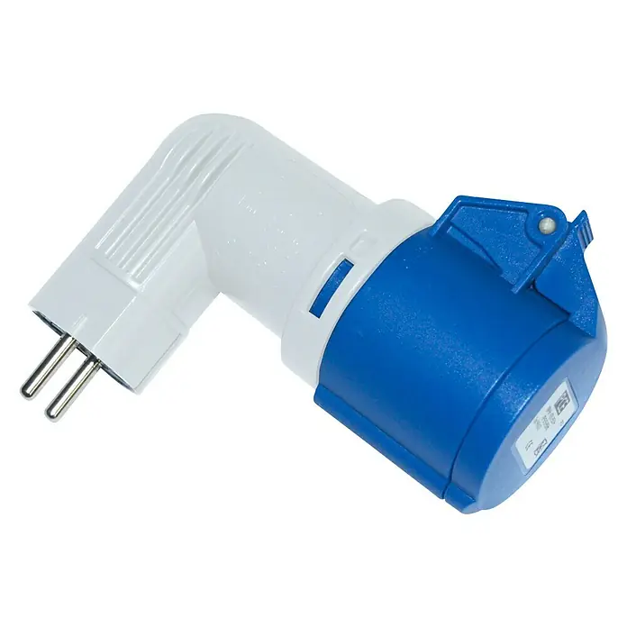 CEE-Stecker 90°C Winkel - 16 A, 230 V, 3-polig - Diagonale Ansicht