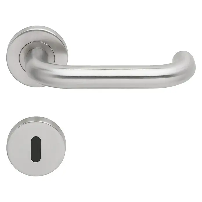 Diamond Doors Modern Zimmertürgarnitur Vermont - Türstärke: 40 mm - 45 mm, Buntbart BB, Edelstahl, U-Form - Vorderansicht