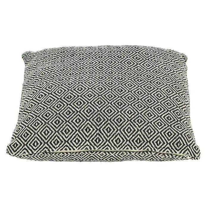 Kissen Zigzag - Grau/Offwhite, 45 x 45 cm, 100 % Baumwolle - Diagonale Ansicht