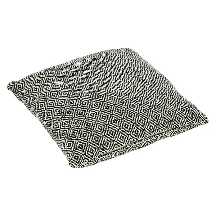 Kissen Zigzag - Grau/Offwhite, 45 x 45 cm, 100 % Baumwolle - Diagonale Ansicht