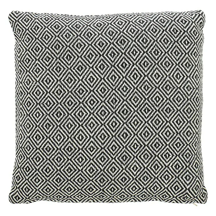 Kissen Zigzag - Grau/Offwhite, 45 x 45 cm, 100 % Baumwolle - Draufsicht