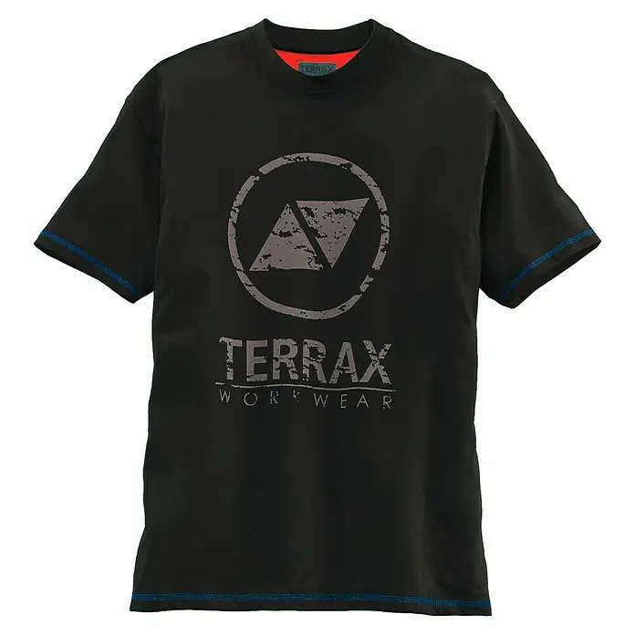 Terrax Workwear T-Shirt - XL, Schwarz, Royal - Vorderansicht