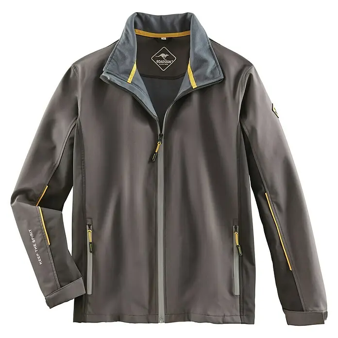 Roadsign Softshell-Jacke - M, Anthrazit, Gelb - Vorderansicht