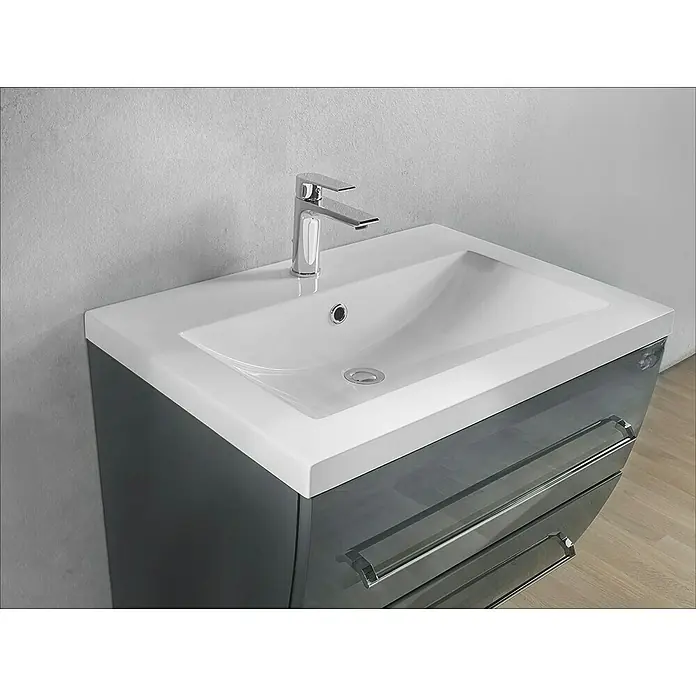 Camargue Orion Waschtischunterschrank - 70,5 x 51 x 52,5 cm, Anthrazit, Glänzend - Stimmungsaufnahme