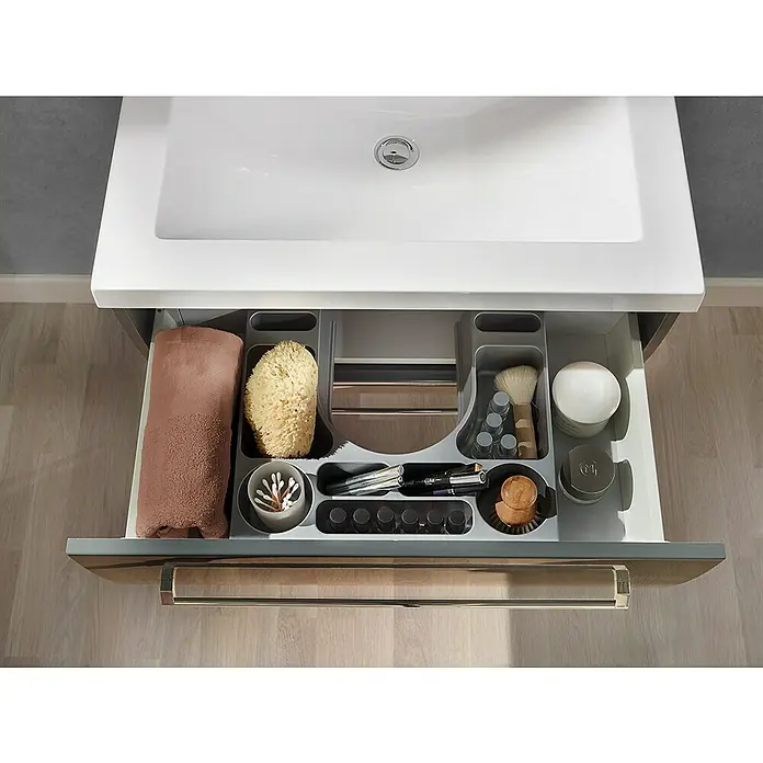 Camargue Orion Waschtischunterschrank - 70,5 x 51 x 52,5 cm, Anthrazit, Glänzend - Stimmungsaufnahme