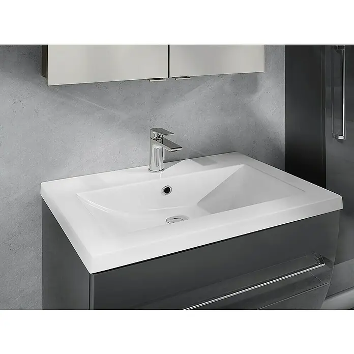 Camargue Orion Waschtischunterschrank - 70,5 x 51 x 52,5 cm, Anthrazit, Glänzend - Stimmungsaufnahme
