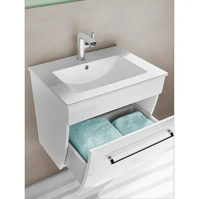 Camargue Orion Waschtischunterschrank - 59,7 x 45,5 x 52,5 cm, Weiß, Glänzend - Anwendungsbeispiel