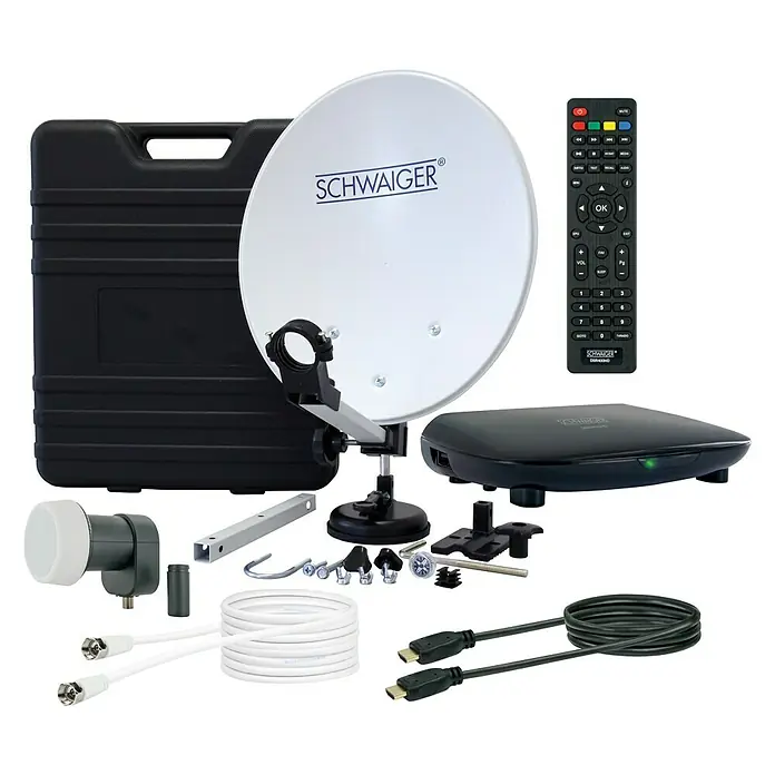 Schwaiger HD-SAT-Anlage - Durchmesser: 35 cm, Digitales Single-LNB, 1 Teilnehmer - Diagonale Ansicht