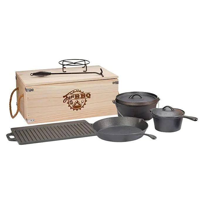 Grillzubehör-Set Dutch Oven - 7 -tlg. - Diagonale Ansicht
