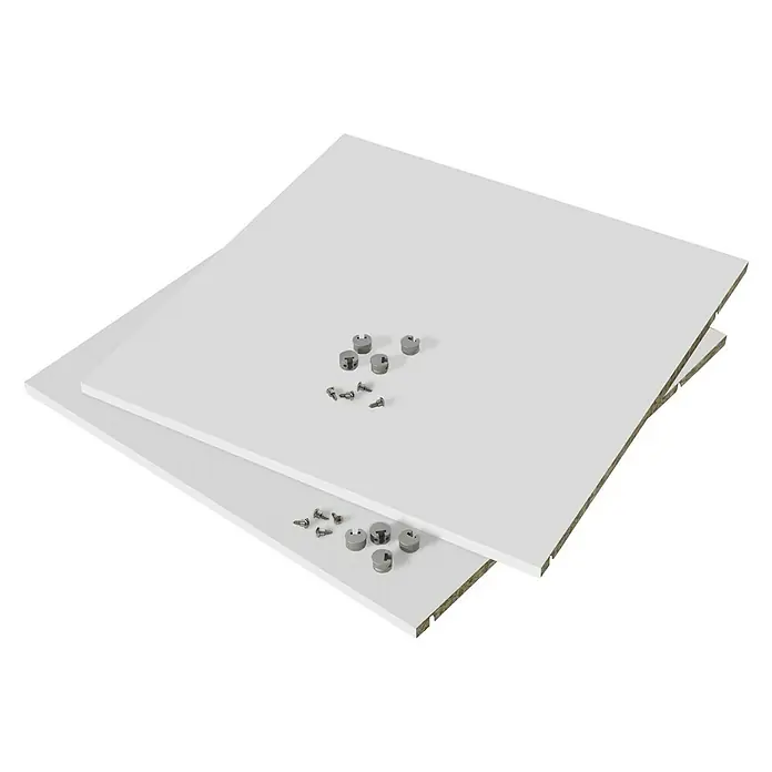 Finsa Set de estanterías para el armario - L x An x Al: 46,8 x 57,3 x 1,6 cm, Blanco - Vista angular