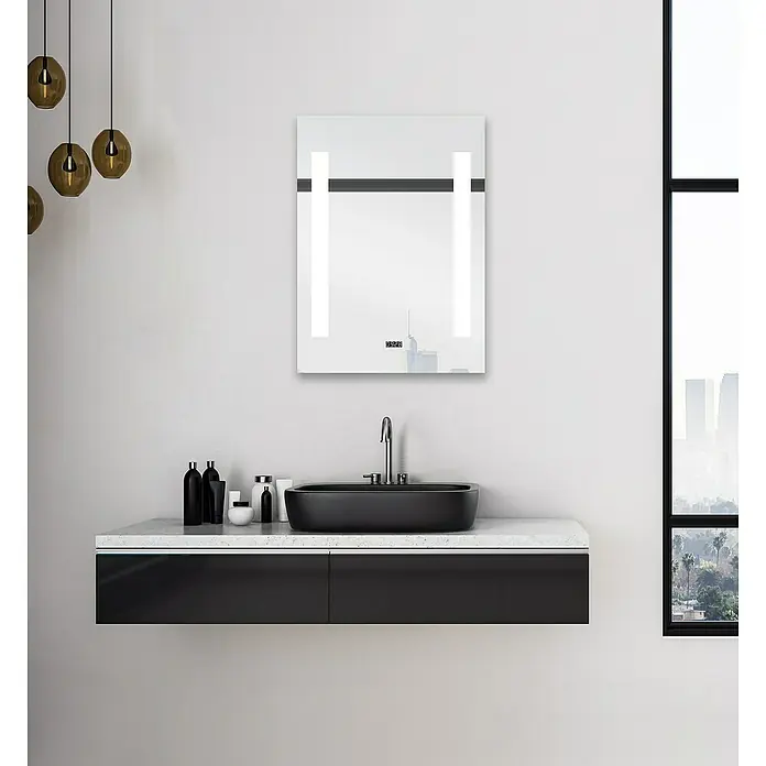 DSK LED-Lichtspiegel Chrystal Creek - 50 x 70 cm, Mit Kippschalter - Stimmungsaufnahme