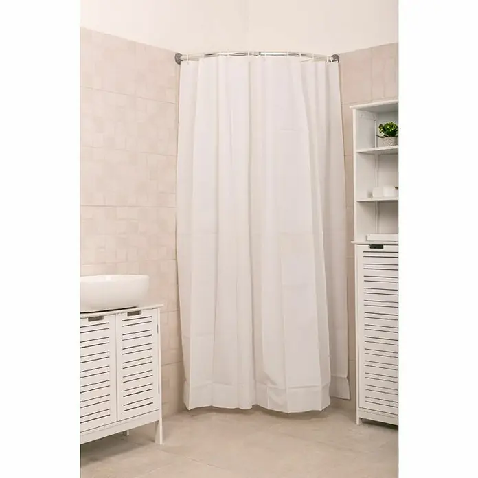 Peva zavjesa za tuširanje White - Š x V: 180 x 200 cm, Bijele boje - Živopisni prikaz