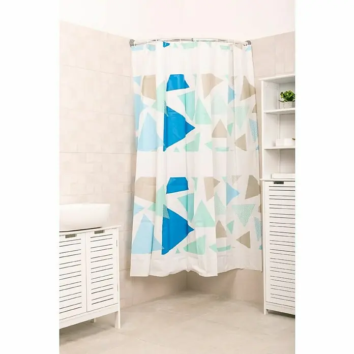 Peva zavjesa za tuširanje Geometrik - 180 x 180 cm, Višebojno - Živopisni prikaz