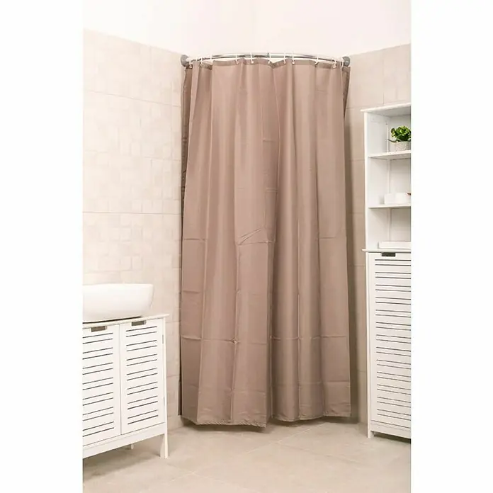 Zavjesa za tuš Taupe - Š x V: 180 x 200 cm, Smeđe boje - Živopisni prikaz