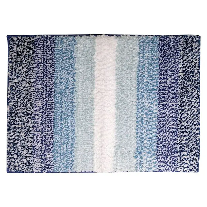 Kupaonski tepih - 50 x 70 cm, Plavo-bijele boje - Pogled sprijeda