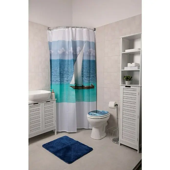 Kupaonski tepih Tendance - 50 x 70 cm, Plave boje - Živopisni prikaz