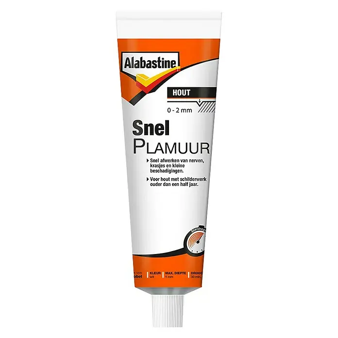 Alabastine Vulplamuur Snel - 225 g, Tube - Vooraanzicht